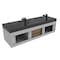 Castello Usa Thames 60-inch Gray Vanity Set with Black Top and Black Handles CB-MC-60G-BL-20146-BL - alternate 6